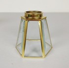 Brass   Beveled Clear Glass Light Shade For Ceiling Fan Fixture Hexagon