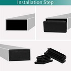 12 Pack 2 Inch 2x2 Square Tube End Caps Plastic Plugs Black Pipe Covers