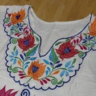 Handmade Women s Mexican Embroidered Floral Cotton Dress Short Sleeve One Size