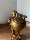 Antique Bronze Brass Boy Art Statue Sculpture Cigarette Lighter Ronson Smoking
