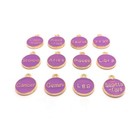 Purple Enamel And Gold Zodiac astrology Charms  15x12mm - Us Seller