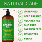 2 Pack Organic Castor Oil 33 8 Fl 100  Pure Cold-pressed For Hair Growth  Lashes