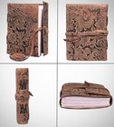 Flower Embossed Leather Diary Handcrafted Journal Brown Vintage Writing Book New