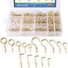  213-pieces Brass Plated Screw Eyes   Screw-in Ceiling Cups Hooks   Square 