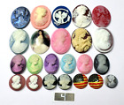 23 Different S-large Multi-colored Resin Women Portraits Cameos Cabochon Lot