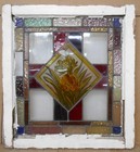 Victorian Hand Painted Flowers Stained Glass From Mid 1800 s 18 75  X 20 