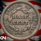 1855 Braided Hair Half Cent A9609