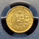 Gold 1904 Rozf Peru 1 2 Libra   Pcgs Au58