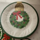 Vintage Christmas Hallmark Wreath Dessert Plates   Coasters
