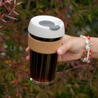 Keepcup Brew Cork  Reusable Glass Tumbler With Natural Cork  Grande Coffee Cu   