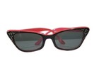 Vintage French Cat Eye Rhinestone Sunglasses Made In France