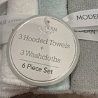 Modern Baby 6 Piece Hooded Bath Towel   Washcloth Set Bear Print New