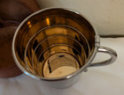Vintage Collapsible Silverplate Travel Pocket Drinking Cup In Leather Case 4 Oz 