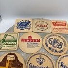 Lot Of 9 German  Bier Cardboard Beer Coasters From The 1960s Free Ship Usa