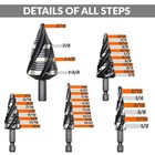 Thinkwork Four Spiral Flute Step Drill Bit Set  5 Pcs Hss 5 Piece 