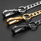 Men   Women Heavy Duty Stainless Steel Curb Chain Necklace Lobster Clasp   Ring
