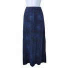 Vintage 90s Evening Skirt Maxi Plus 1x Pull On Stretch Waist Blue Glitter Long