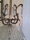 Lamp  Vintage Mid Century Modern Lamp Mcm Lightning  Huge Brass  Clear Globe  Ha