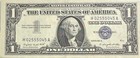 1957a Series U s   1 Silver Certificate Blue Seal Note  Au Very Crisp