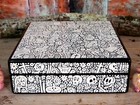 Day Of The Dead Lacquer Box Skeletons Wood Handmade Olinal   Mexican Folk Art