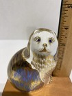 Royal Crown Derby King Charles Spaniel Paperweight  With Silver Stopper