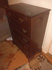 English Antique Inlaid Mahogany Chest Of Drawers  6 Drawers Dresser   Highboy
