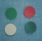 4 Vintage Missouri mississippi Plastic Sales Tax Tokens  1 diameter