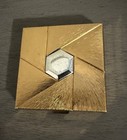 Vtg Charles Of The Ritz Lanvin Gold Compact Translucent Powder Mirror Unused