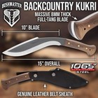 Backcountry Kukri Knife And Sheath   1065 High Carbon Steel Blade   Length 15 