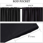 Bedroom Blackout Curtains - Black Short Shades 45 Inch Long light Block Thermal 