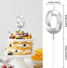 70th Birthday Candles Silver Cake Topper Happy 70 70th  