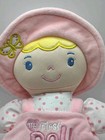 Linzy My First Doll Plush Pink Stuffed Baby Toy Blonde Hair Blue Eyes
