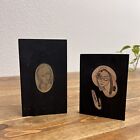 Vintage Talleres Monasticos Virgen Mary Plaque Modernist Sterling Silver  Set 2