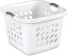 1 5 Storage Bushel Square Laundry Basket Plastic  Laundry Hamper White