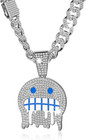 Miami Mens Cuban Link Chain Silver Gold Plated Bling Cuban Necklace Diamond Chai