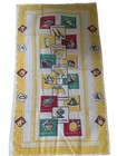 Vtg 1960 s  calories  Linen Cotton Tea Towel  Mcm Retro Kitchen Kitschy Lobster