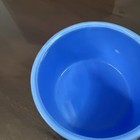 Vintage Akro Agate Blue Slag Glass Colonial Lady Powder Jar Puff Box powder Box