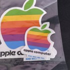 4- Vtg Original 1980s Apple Macintosh Computer Logo Rainbow Decal Stickers Nip
