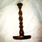 Victorian English Oak Barley Twist Candlestick Candle Holder Late 1800s England