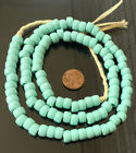 Vintage Czech Opaque Turquoise Green Bohemian Glass Crow African Trade Beads