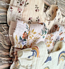 3 Baby Bibs 100  Cotton  Bohemian  Muslin  Baby Shower Gift  Free Shipping