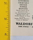 1950s Peacock Alley  Waldorf-astoria New York Print Ad 3 X 4  Dancing Cocktails