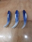 Charming Set Of 3 Japanese Blue   White Fish Motif Sushi Chopstick Rests