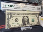      1974   1 Federal Reserve Note   New York    cutting Error  Pmg 55 Epq