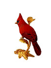 Boehm Red Cardinal On  24k Gold Plated Branch Bird Figurine Porcelain - 2 5 Inch