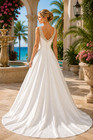Casablanca Wedding Dress Ball Gown 12 Ivory Beaded Ruched Bodice Sweep Train