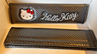Hello Kitty Carbon Look Padded Seat Belt Cover Shoulder Pads 2pcs Brand New