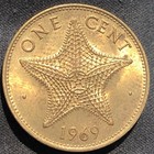1969 Bahamas 1 Cent Nickel Brass Coin - Xf  extra Fine  Condition