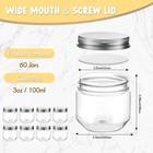 Tanlade 60 Pcs 3 Oz Clear Plastic Jars With Lids Wide Mouth Mason Jars Mini S
