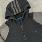 Adidas Hoodie Mens Xl Black Gray Trefoil Pullover Fleece Three Stripes Athletic